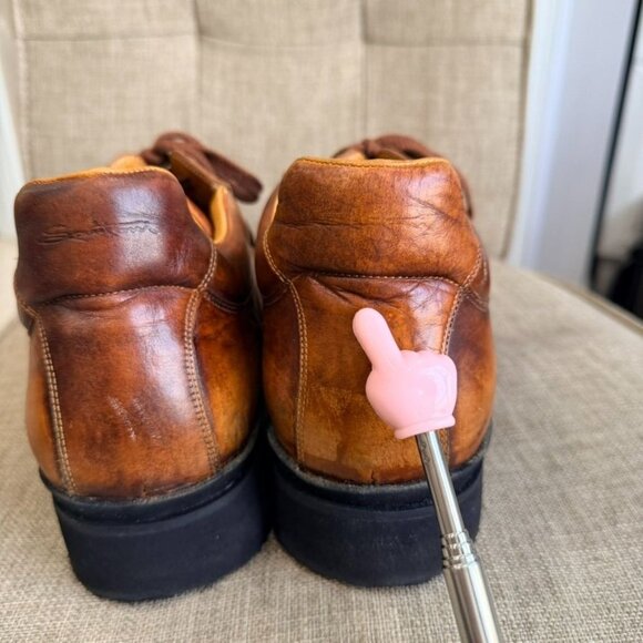 Santoni Club Leather Low-Top Oxford Sneakers – Brown (Size 10) - Picture 13 of 13